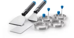 Napoleon Frühstückset (4 Universalringe Für Spiegelei & Co. Und 2 Planchaspatel)