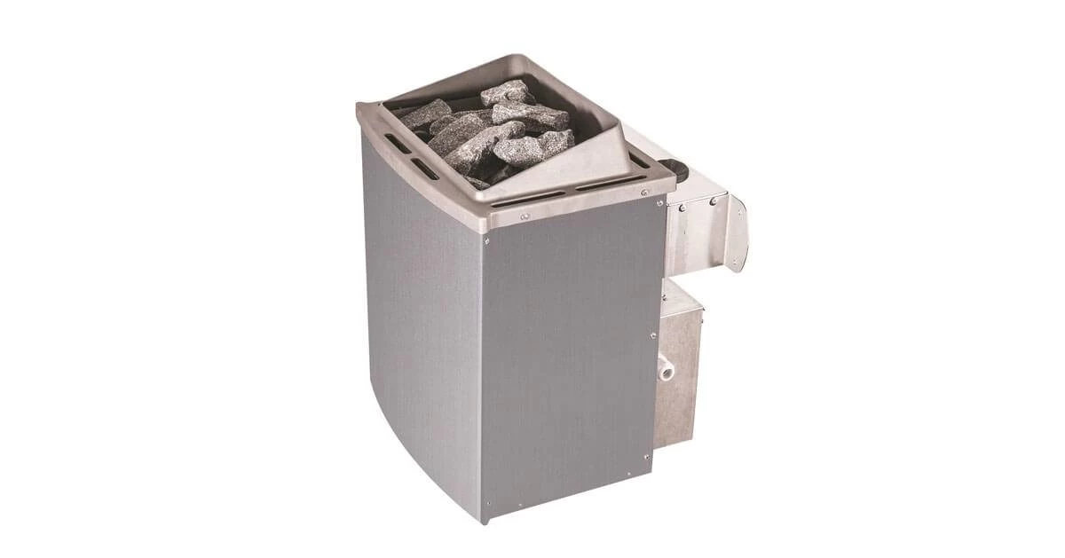 Karibu Sauna Amelia 1 Mit Dachkranz + 9kW Saunaofen Mit Integrierter Steuerung – Bild 5