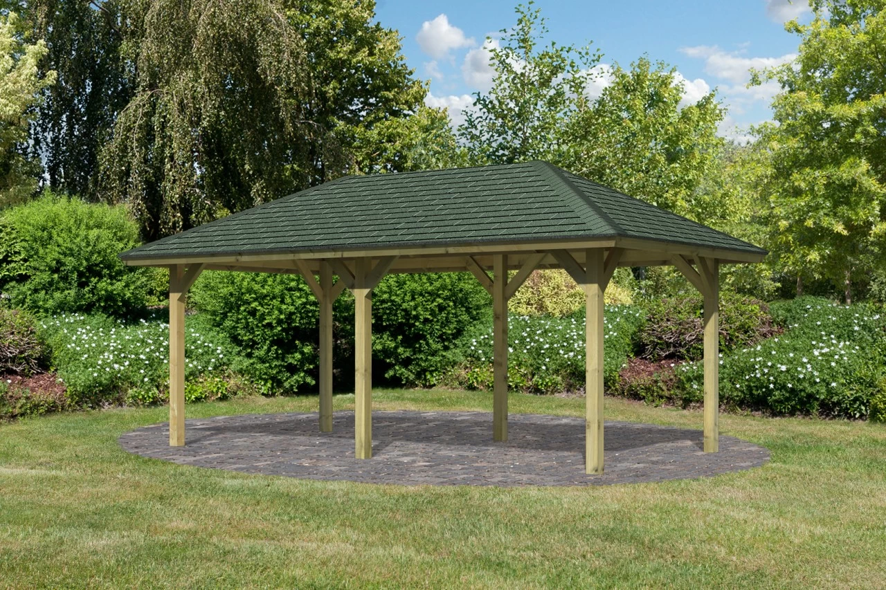 Karibu Pavillon Classic Bergen 2 Mit Schindeln – Bild 4