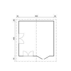 Gartenhaus 450 X 450cm 70mm Wandstärke Blockhaus