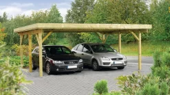 Doppelcarport 604 X 504cm Mit Aluminium-Dachplatten