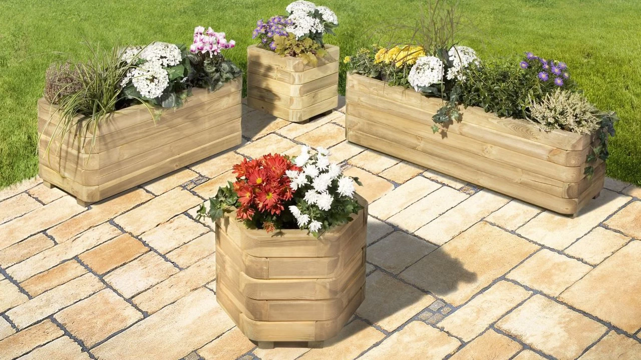 Blumenkasten Quadratisch, 40x40cm, Kesseldruckimprägniert 885259