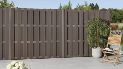 Sichtschutz Zaun Jumbo WPC Ibiza Braun Mit 4 Extra Stabilen Aluminium-Querriegeln Braun