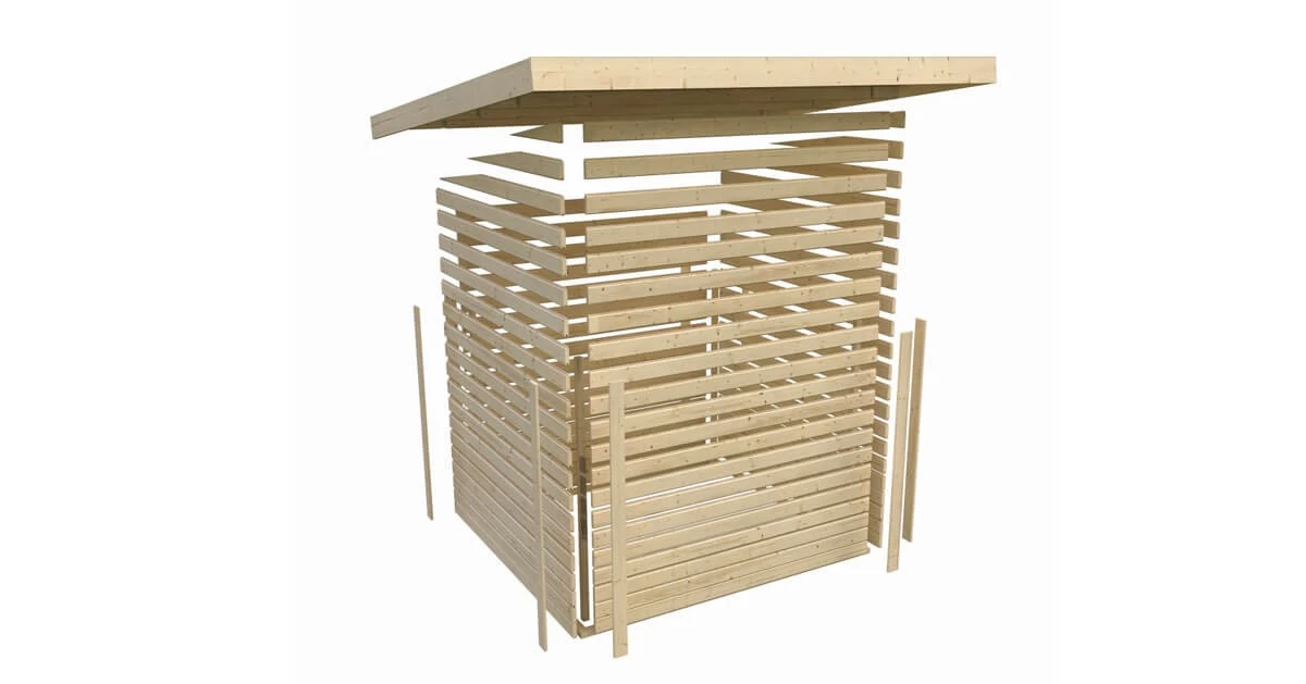 Karibu 19mm Gartenhaus Kerko 3 Terragrau 242x217cm – Bild 9