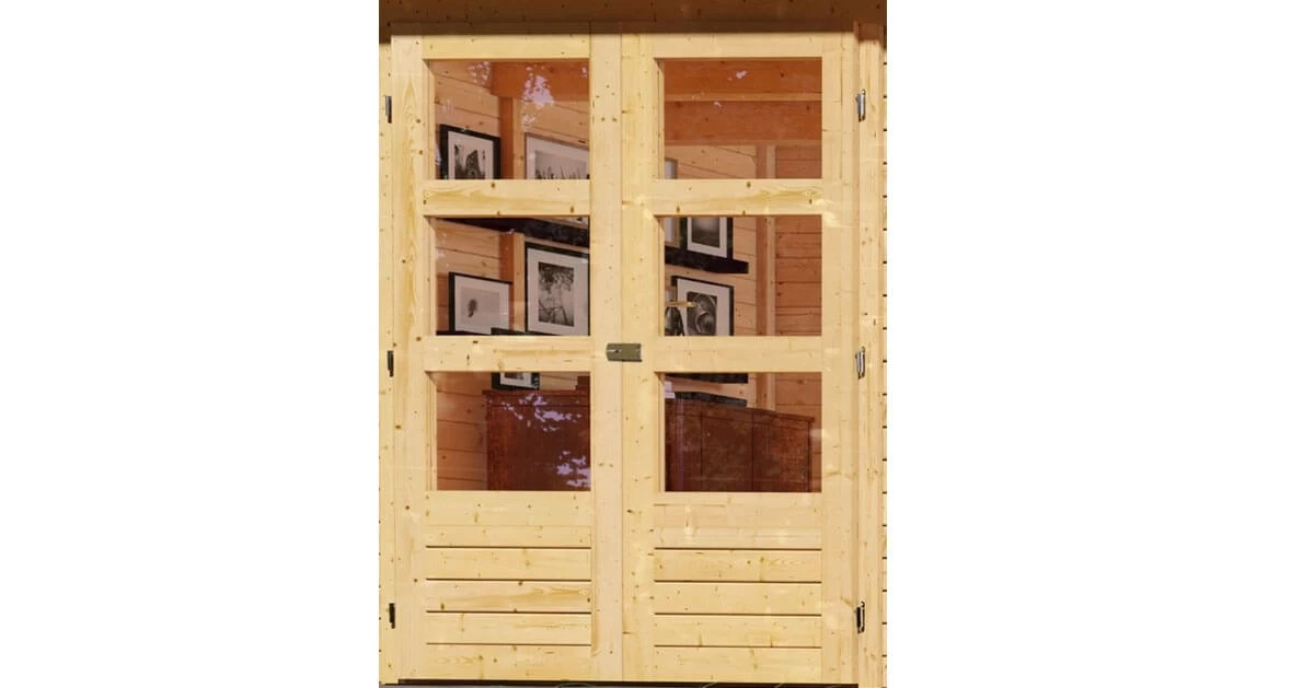 Karibu Gartenhaus Retola 2 Unbehandelt 19mm Mit Anbauschrank + 2,80m Anbau – Bild 10