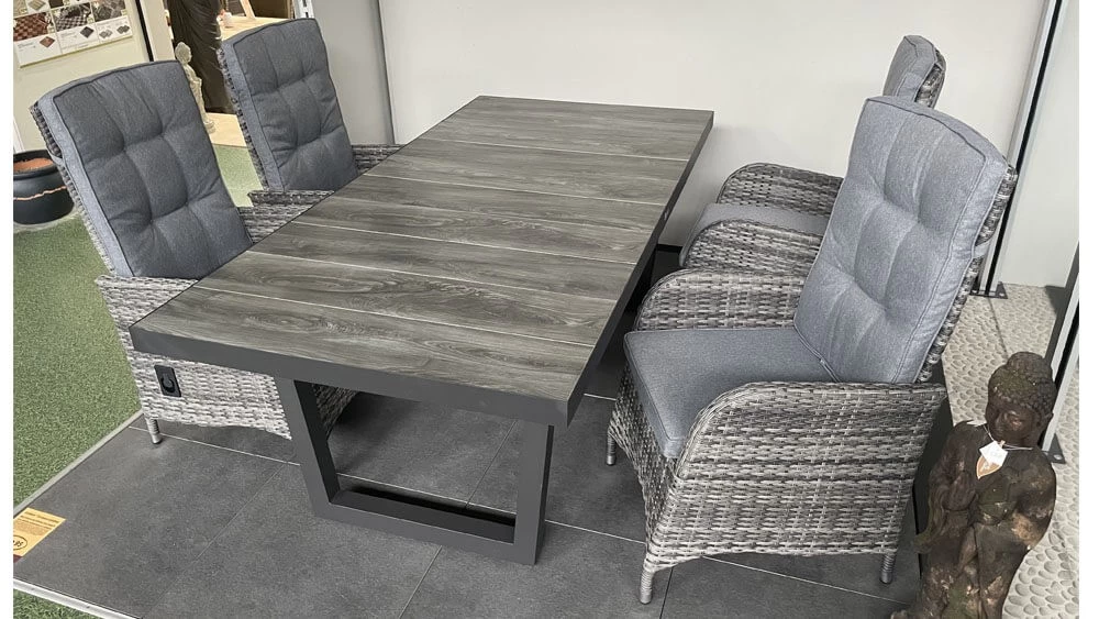 Gartenmöbel Set Bailado Grau 13teilig Gartenmöbel Set Polyrattan – Bild 7