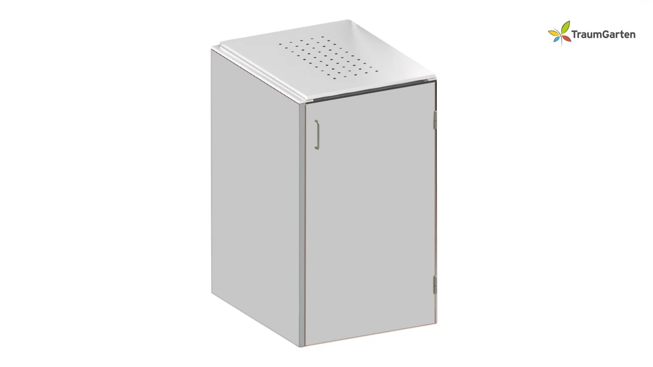 Traumgarten Binto 1er Mülltonnenbox Grau Mit Klappdeckel – Bild 2