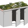 Traumgarten Binto 3er Mülltonnenbox Grau Mit Pflanzschale