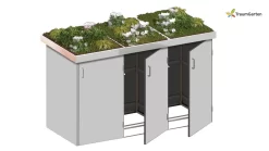Traumgarten Binto 3er Mülltonnenbox Grau Mit Pflanzschale