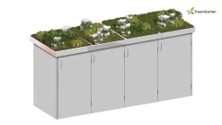Traumgarten Binto 4er Mülltonnenbox Grau Mit Pflanzschale