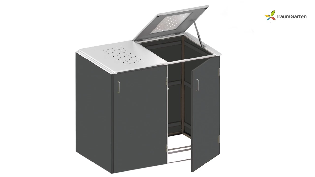 Traumgarten Binto 2er Mülltonnenbox Schiefer Mit Klappdeckel