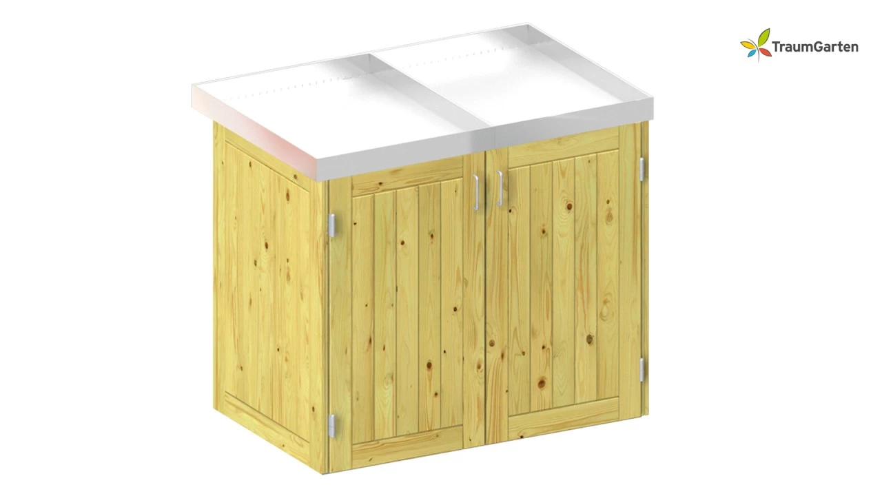 Traumgarten Binto 2er Mülltonnenbox Nadelholz Mit Pflanzschale