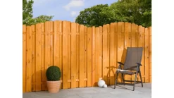 Sichtschutz Zaun Jumbo Rundbogen Pinienfarbig Lasiert