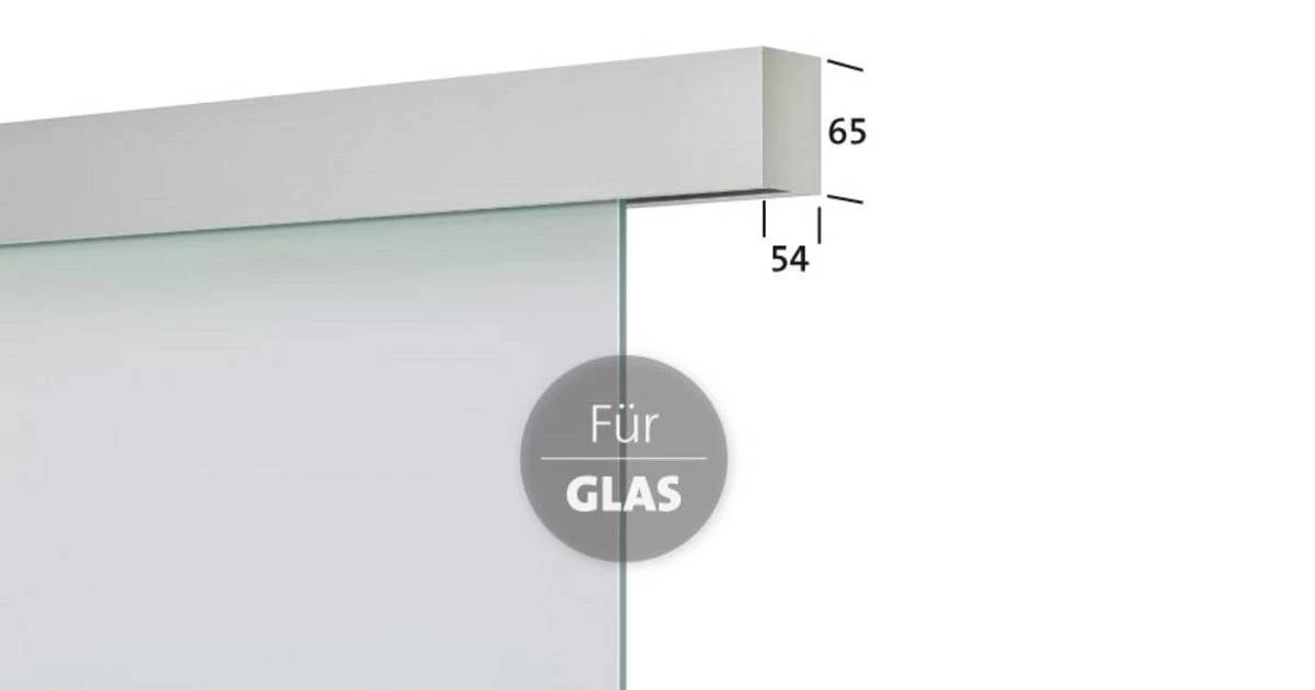 Schiebetürbeschlag-Set Exclusiv Edelstahloptik Für Glastüren – Bild 3