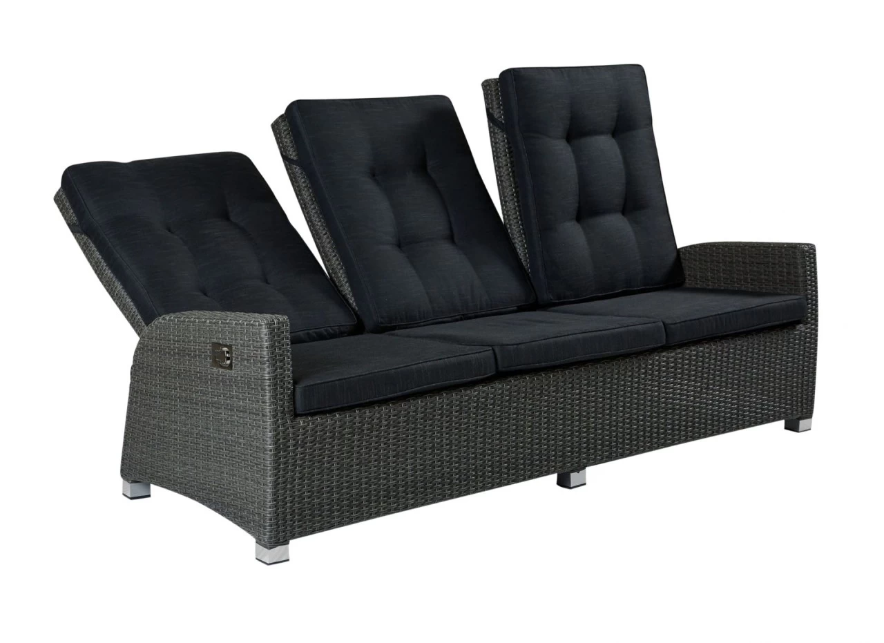 Gartenmöbel Set Barcelona / Rocking Grau Anthrazit 17teilig Gartenmöbel Set Polyrattan