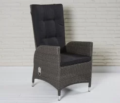 Gartenmöbel Set Barcelona / Rocking Grau Anthrazit 9teilig Polyrattan