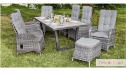 Gartenstuhl Bailado Verstellbar Omega-grau Mit Stufenlos Verstellbarer Rückenlehne 6er Set