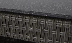 Gartentisch Barcelona / Rocking Polyrattan Grau Anthrazit 200x100 Cm Mit Glas-Keamik