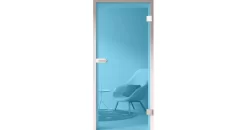 Ganzglastürblatt Blau Gefärbt