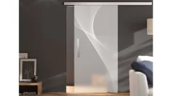 Ganzglas-Schiebetür 3D LD_623 Ohne Bohrungen