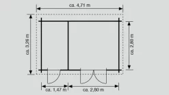 Gartenhaus 427 X 280cm 28mm Blockhaus Mit 2 Räumen