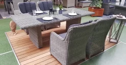 Geflechttisch Durban Polyrattan Hellgrau