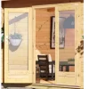 Karibu Sauna Mainburg 3 Naturbelassen Mit Vorraum + 9 KW BIO-Kombiofen Mit Ext. Steuerung Easy