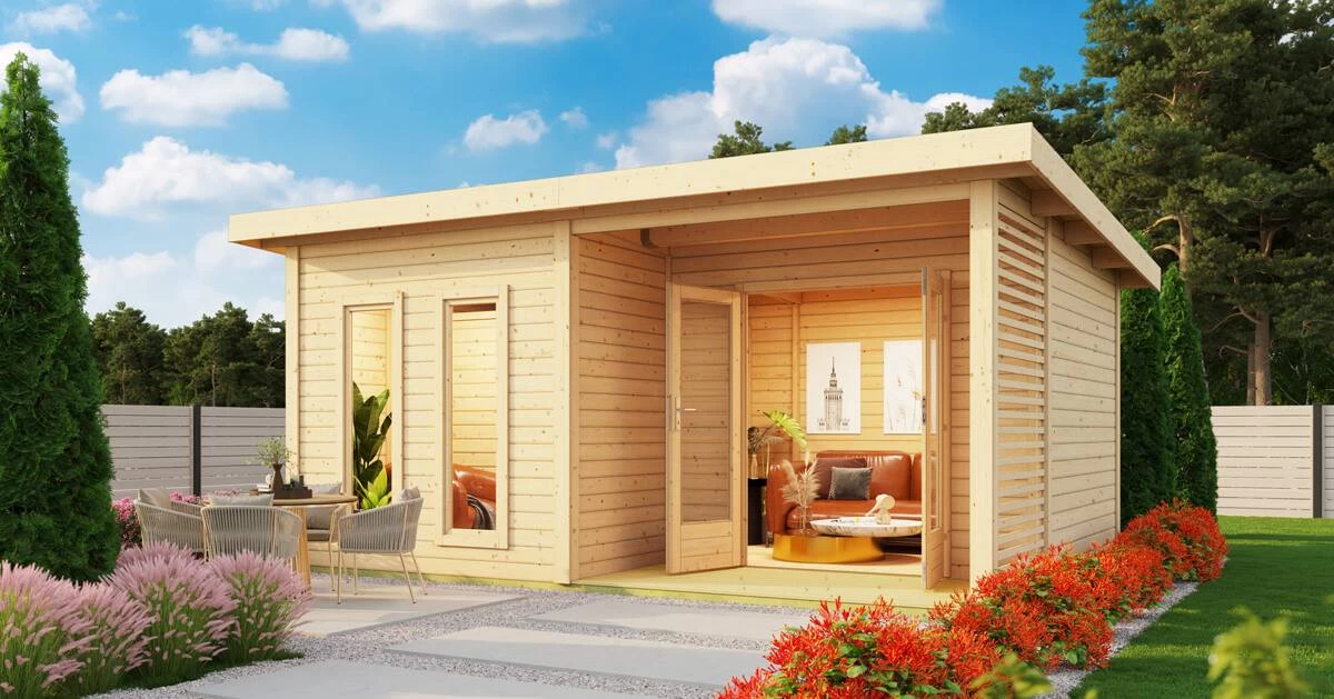 Karibu Sauna Mainburg 5 Naturbelassen Mit Vorraum + 9 KW BIO-Kombiofen Mit Ext. Steuerung Easy – Bild 13