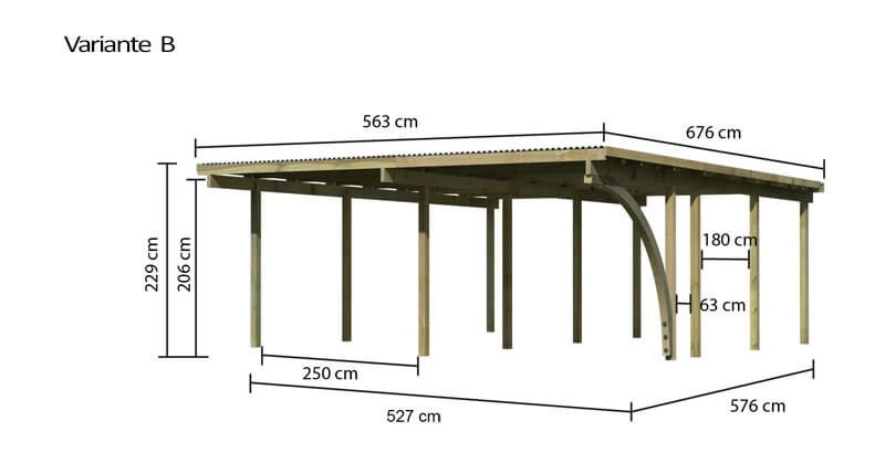 Karibu Doppelcarport ECO 2 Kdi Massivholz In 3 Varianten – Bild 8