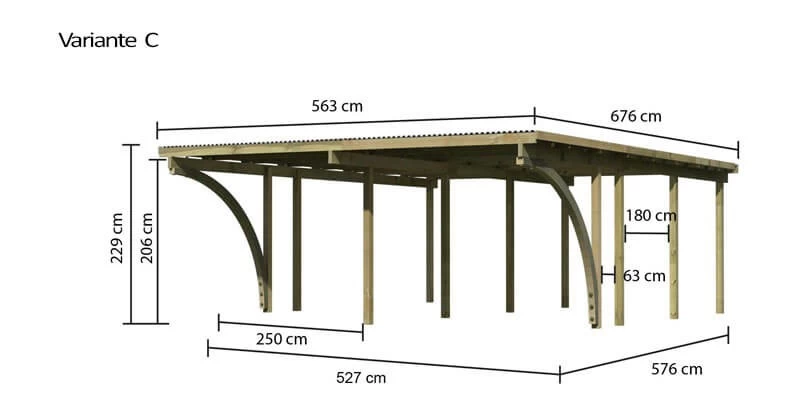 Karibu Doppelcarport ECO 2 Kdi Massivholz In 3 Varianten – Bild 6
