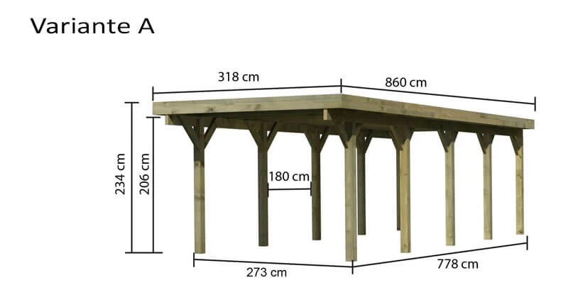 Karibu Einzelcarport Classic 3 Kdi In 3 Varianten Inkl. Stahlplatten – Bild 9