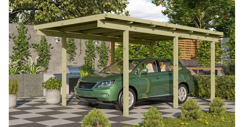 Karibu Einzelcarport ECO 1 Kdi Massivholz In 3 Varianten – Bild 3