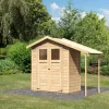 Karibu Gartenhaus Dana 14mm Gerätehaus 180x93cm Unbehandelt