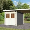 Karibu Gartenhaus 19mm Glücksburg 3 Mit Anbau 397x217 Cm Terragrau