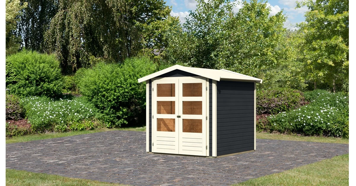 Karibu Gartenhaus Amberg 2 Anthrazit 19mm Wandstärke – Bild 7