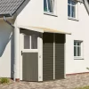 Karibu Gartenhaus Görlitz 19mm Anlehnhaus Terragrau