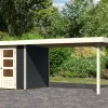 Karibu 19mm Gartenhaus Askola 3 Mit Anbau 2,80m Anthrazit