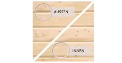 Karibu 28mm Gartenhaus Radur 0 Blockbohlenhaus 387x253cm Unbehandelt