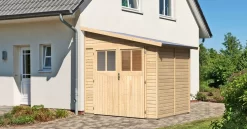 Karibu Gartenhaus Bomlitz 2 Anlehnhaus 19mm Naturbelassen