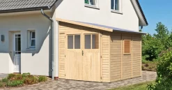 Karibu Gartenhaus Bomlitz 3 Anlehnhaus 19mm Naturbelassen