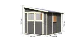 Karibu Gartenhaus Bomlitz 3 Anlehnhaus 19mm Terragrau