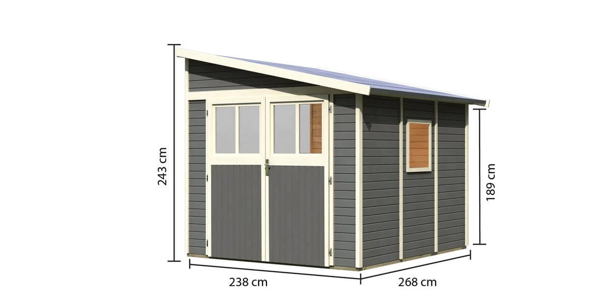 Karibu Gartenhaus Bomlitz 3 Anlehnhaus 19mm Terragrau