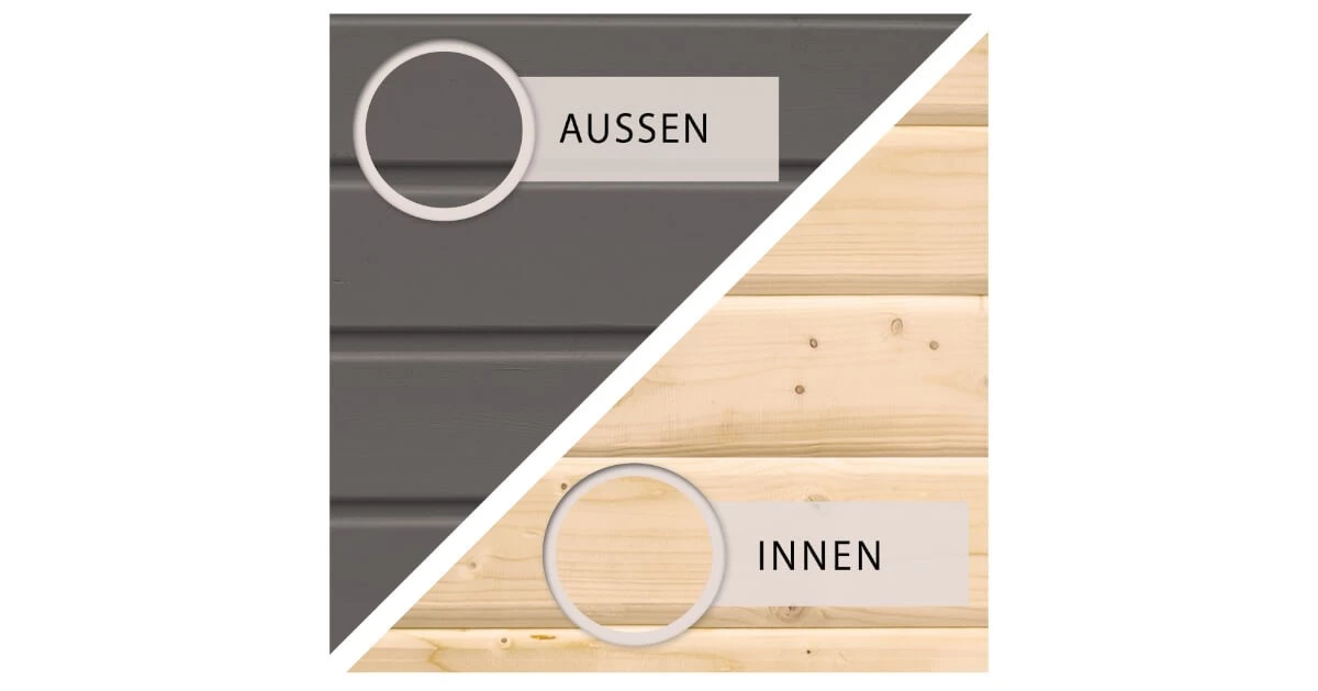 Karibu Gartenhaus 19mm Glücksburg 4 Mit Anbau 426x217 Cm Terragrau – Bild 10