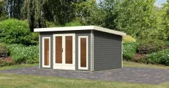 Karibu Gartenhaus Radeburg 2 Terragrau 38mm 365 X 305 Cm