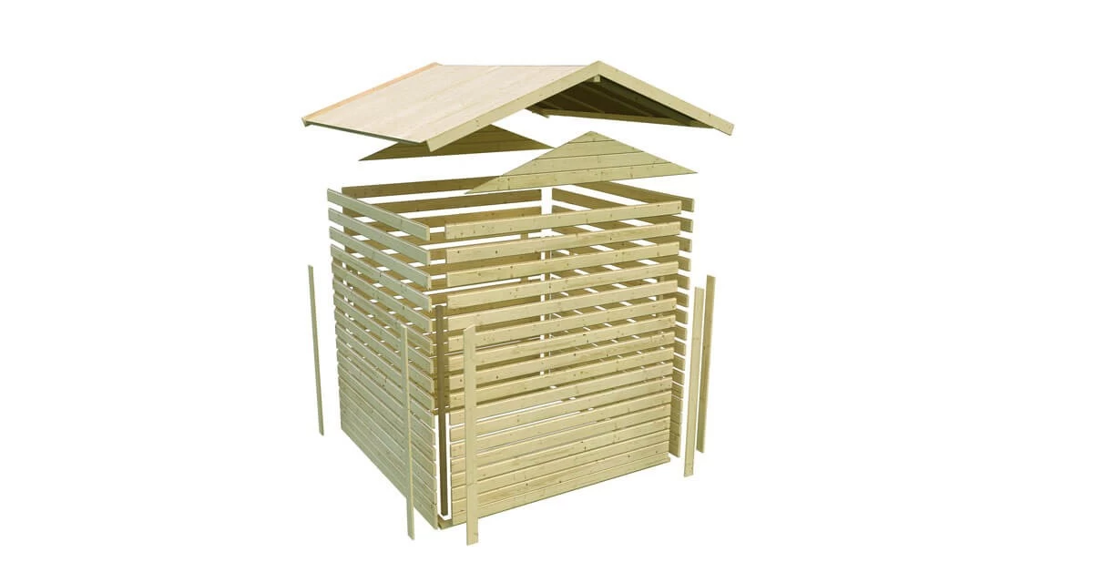 Karibu Gartenhaus Theres 7 Unbehandelt 28mm Mit Dachausbauelement