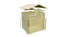 Karibu Gartenhaus Theres 3 Unbehandelt 28mm Mit 2 Dachausbauelementen