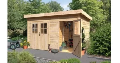 Karibu Zweiraum - Gartenhaus Tintrup Naturbelassen 364x244cm 28mm