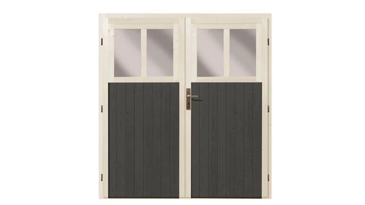 Karibu Gartenhaus Bomlitz 3 Anlehnhaus 19mm Terragrau – Bild 5