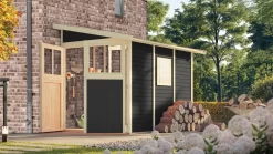 Karibu Gartenhaus Wandlitz 3 Anlehnhaus 19mm Anthrazit