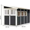 Karibu Gartenhaus Wandlitz 5 Anlehnhaus 19mm Anthrazit